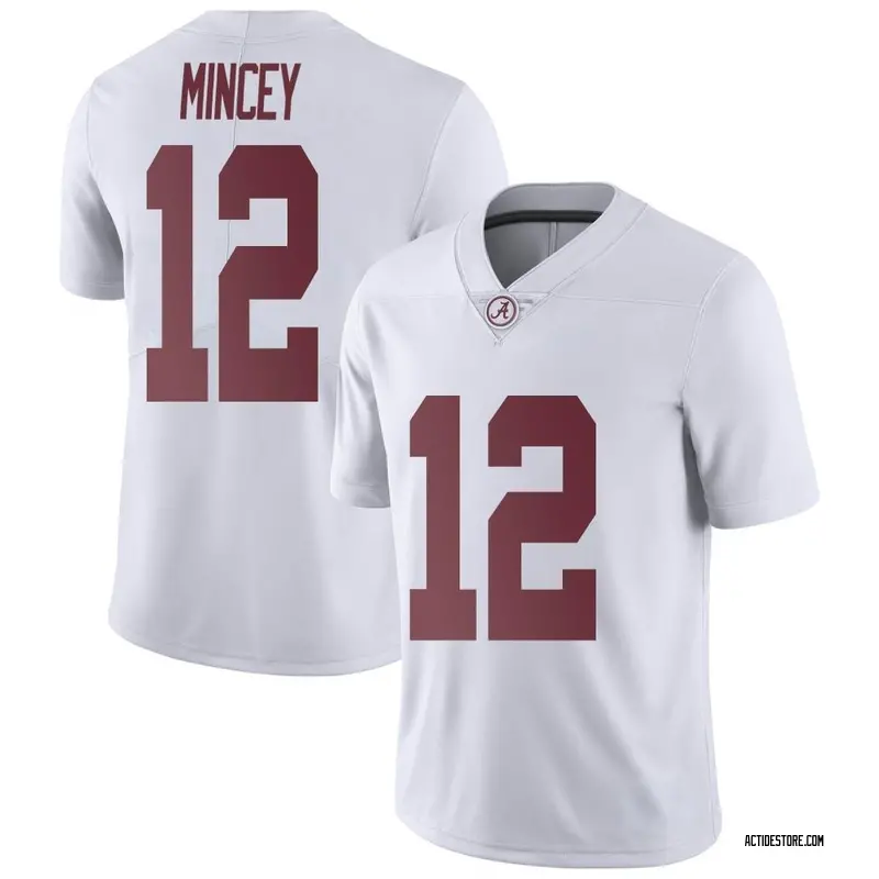 Limited Men's Zavier Mincey Alabama Crimson Tide White Football College Jersey