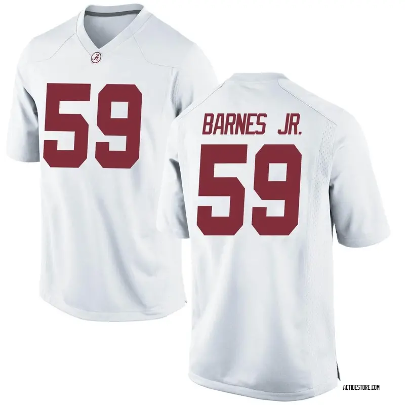 Replica Men's Anquin Barnes Jr. Alabama Crimson Tide White Football College Jersey